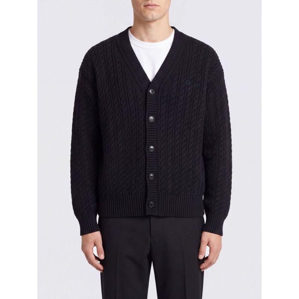 Kenzo Men Kenzo V-Neck Wool Blend Cardigan With Embroidered Logo